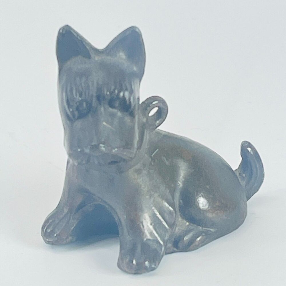VINTAGE SCOTTIE DOG SCOTTISH TERRIER CHARM PENDANT FIGURINE BRONZED Japan